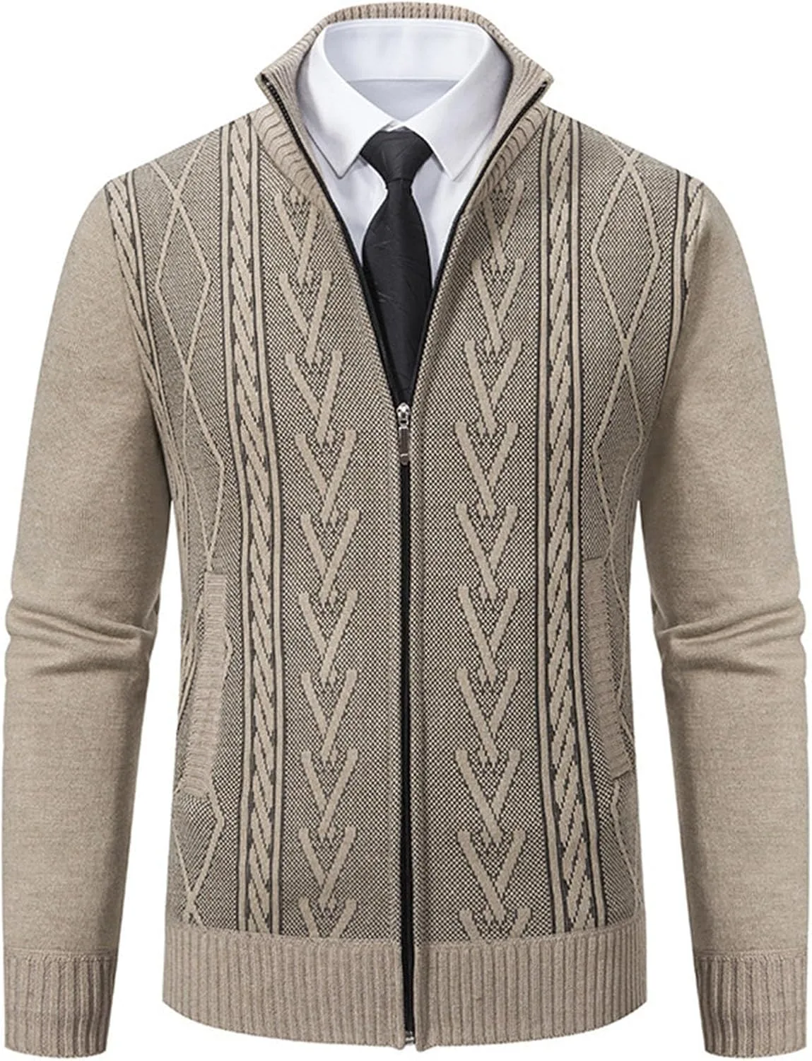 Мужской кардиган с воротником стойкой и молнией Yuemengxuan
Мужской кардиган с воротником стойкой и молнией Yuemengxuan