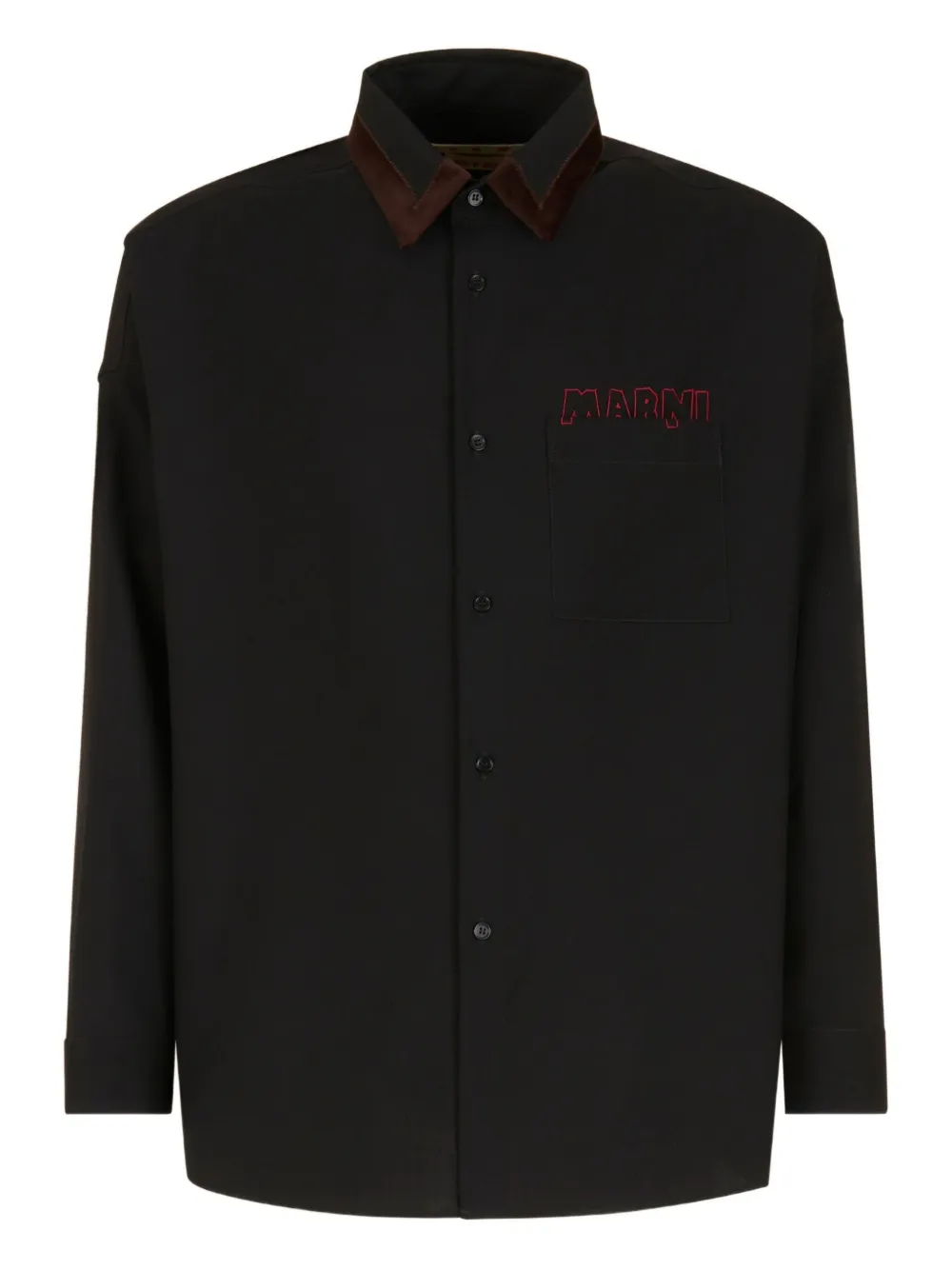 Рубашка с бархатным воротником Marni, черный
Рубашка с бархатным воротником Marni, черный