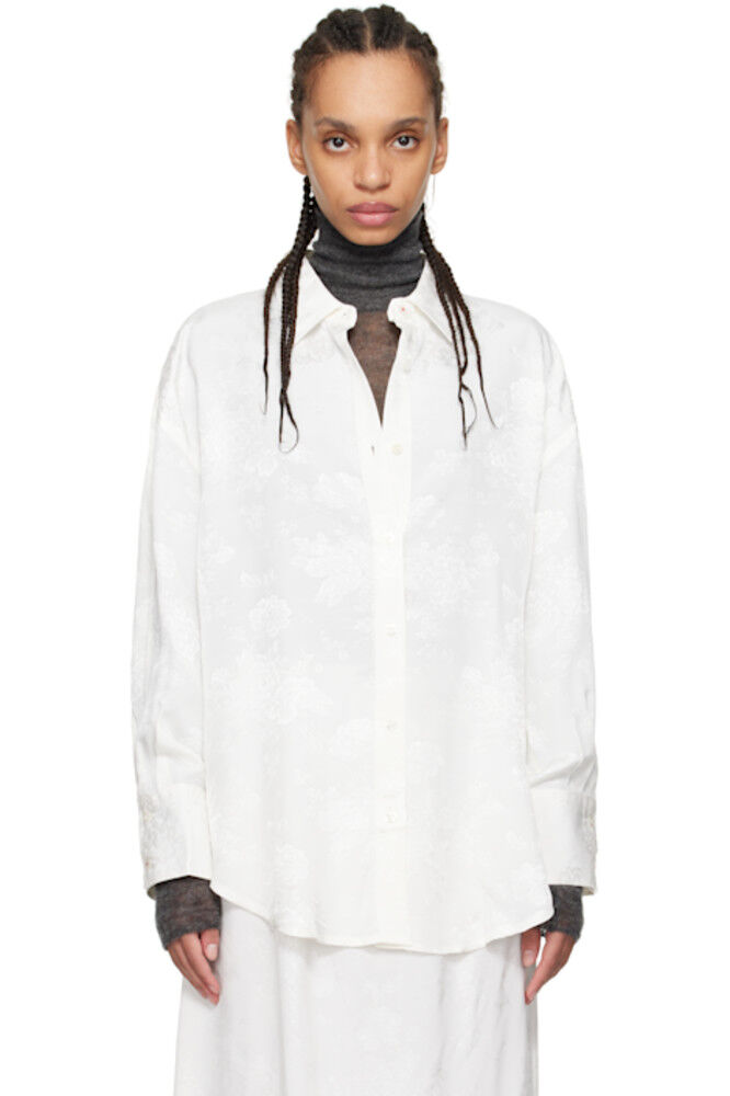 Белая рубашка с цветочным жаккардом Cordera
Белая рубашка с цветочным жаккардом Cordera