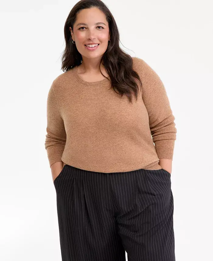 Свитер с круглым вырезом из 100% кашемира больших размеров Charter Club, коричневый/бежевый
Свитер с круглым вырезом из 100% кашемира больших размеров Charter Club, коричневый/бежевый