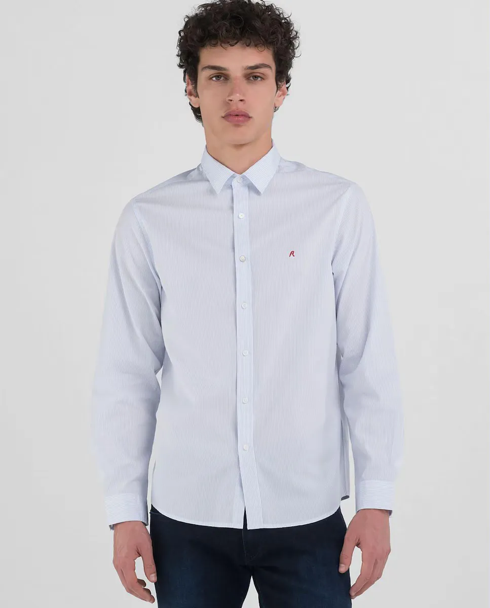 Мужская рубашка с длинным рукавом Replay, светло-голубой 
Мужская рубашка с длинным рукавом Replay, светло-голубой