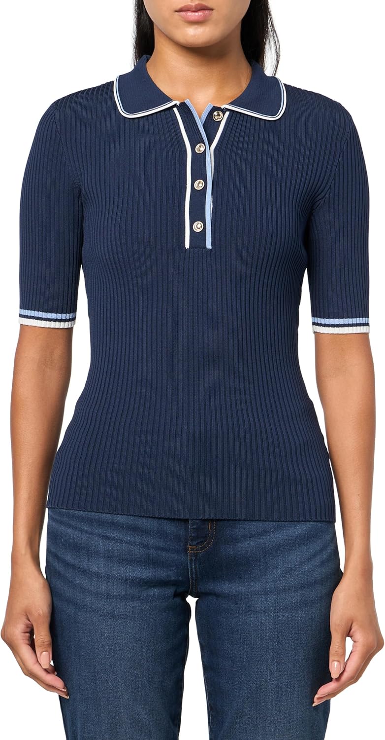 GUESS Женская короткий рукав Thalia поло свитер, Blackened Blue
GUESS Женская короткий рукав Thalia поло свитер, Blackened Blue