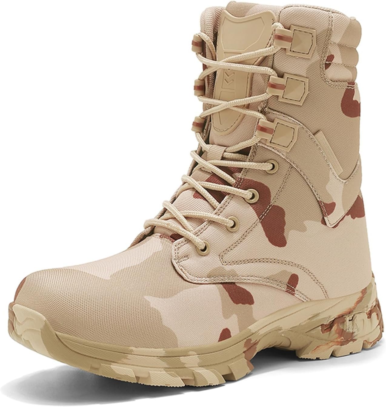 Мужские камуфляжные высокие тактические военные ботинки на шнуровке, легкие, водонепроницаемые, с нескользящей подошвой, армейские ботинки для походов, кемпинга, альпинизма, пустыни Tengfeifly, хаки
Мужские камуфляжные высокие тактические военные ботинки на шнуровке, легкие, водонепроницаемые, с нескользящей подошвой, армейские ботинки для походов, кемпинга, альпинизма, пустыни Tengfeifly, хаки