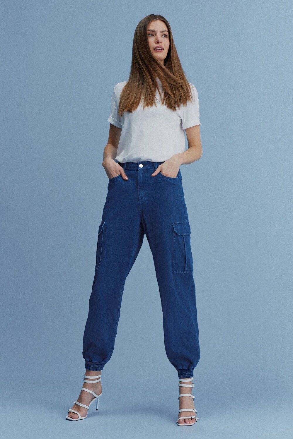 Джоггеры-карго из джерси из денима Next, синий
Джоггеры-карго из джерси из денима Next, синий