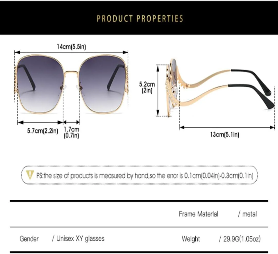Ретро женские солнцезащитные очки большого размера, золотистая металлическая оправа с лепестками и бриллиантами, роскошные, с защитой от УФ-излучения UV400 HHZZYVY, 8
Ретро женские солнцезащитные очки большого размера, золотистая металлическая оправа с лепестками и бриллиантами, роскошные, с защитой от УФ-излучения UV400 HHZZYVY, 8