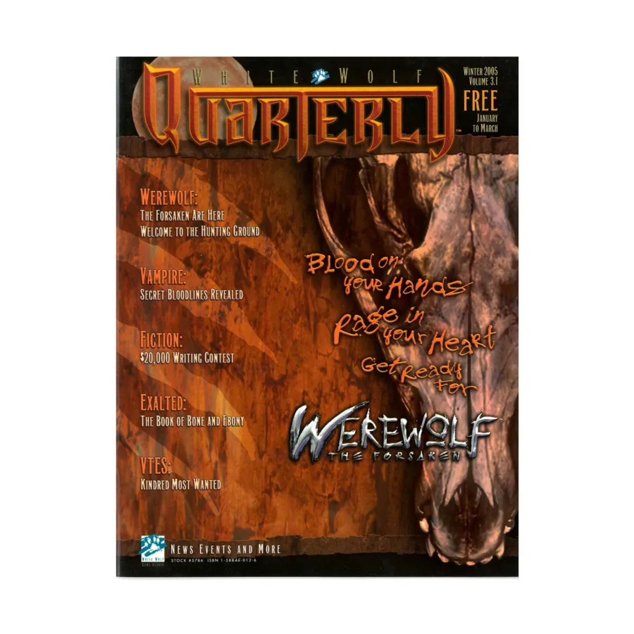 Журнал #3.1 "Werewolf - The Forsaken Preview", White Wolf Quarterly/Sword & Sorcery Insider Magazine
Журнал #3.1 "Werewolf - The Forsaken Preview", White Wolf Quarterly/Sword & Sorcery Insider Magazine