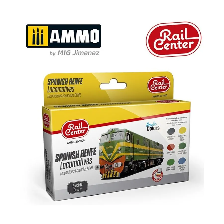 Испанские локомотивы Renfe Epoch IV, Acrylic Paint Sets
Испанские локомотивы Renfe Epoch IV, Acrylic Paint Sets