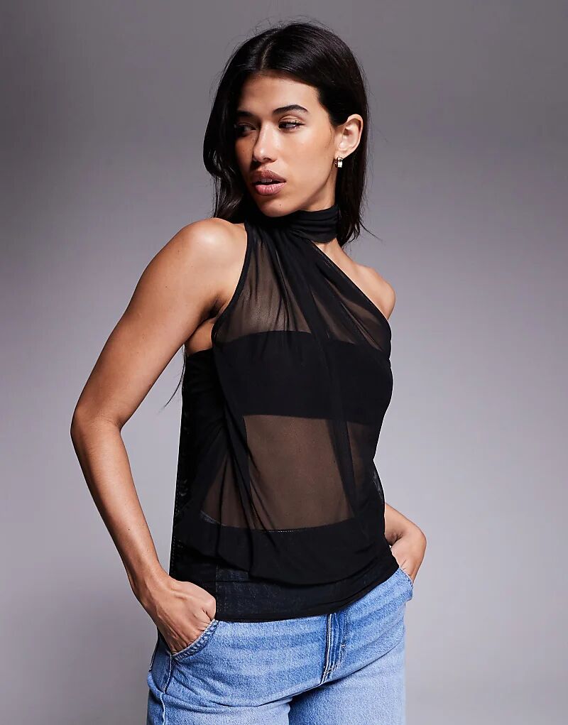 Топ Fashionkilla из прозрачной сетки с завязкой на шее черного цвета
Топ Fashionkilla из прозрачной сетки с завязкой на шее черного цвета