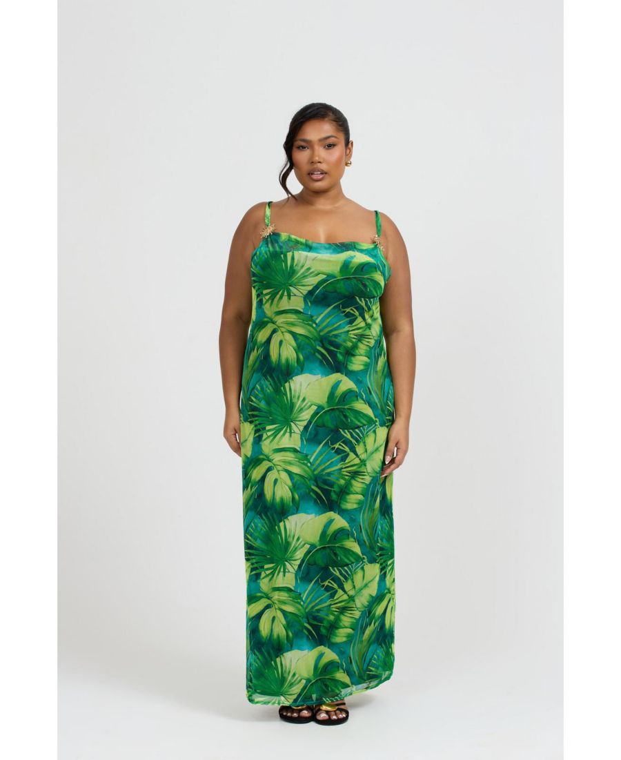 Женское длинное платье с принтом и отделкой FASHION-SZN CURVE, Green
Женское длинное платье с принтом и отделкой FASHION-SZN CURVE, Green
