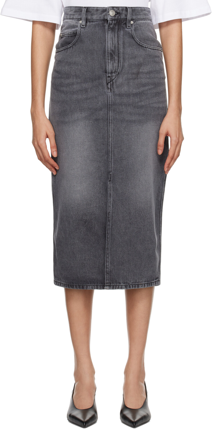 Юбка-миди из серого денима Tilauria Isabel Marant, серый
Юбка-миди из серого денима Tilauria Isabel Marant, серый