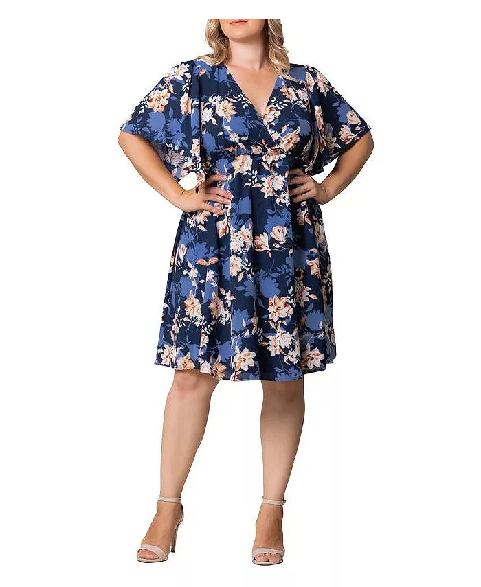 Платье Florence с расклешенными рукавами больших размеров Kiyonna, синий
Платье Florence с расклешенными рукавами больших размеров Kiyonna, синий