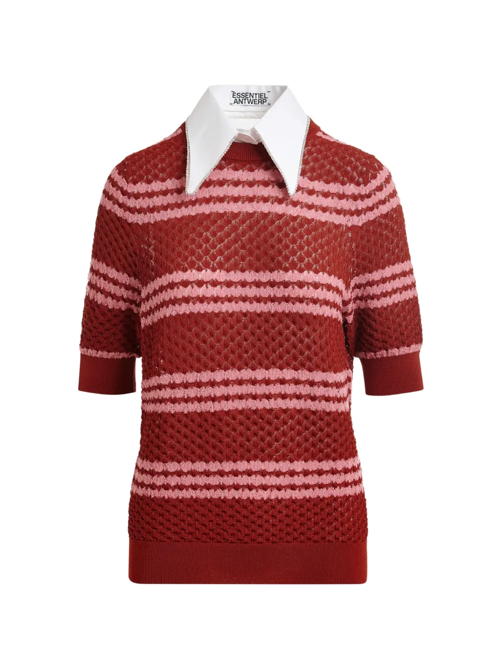 Полосатая футболка с украшенным воротником Essentiel Antwerp, коричневый
Полосатая футболка с украшенным воротником Essentiel Antwerp, коричневый
