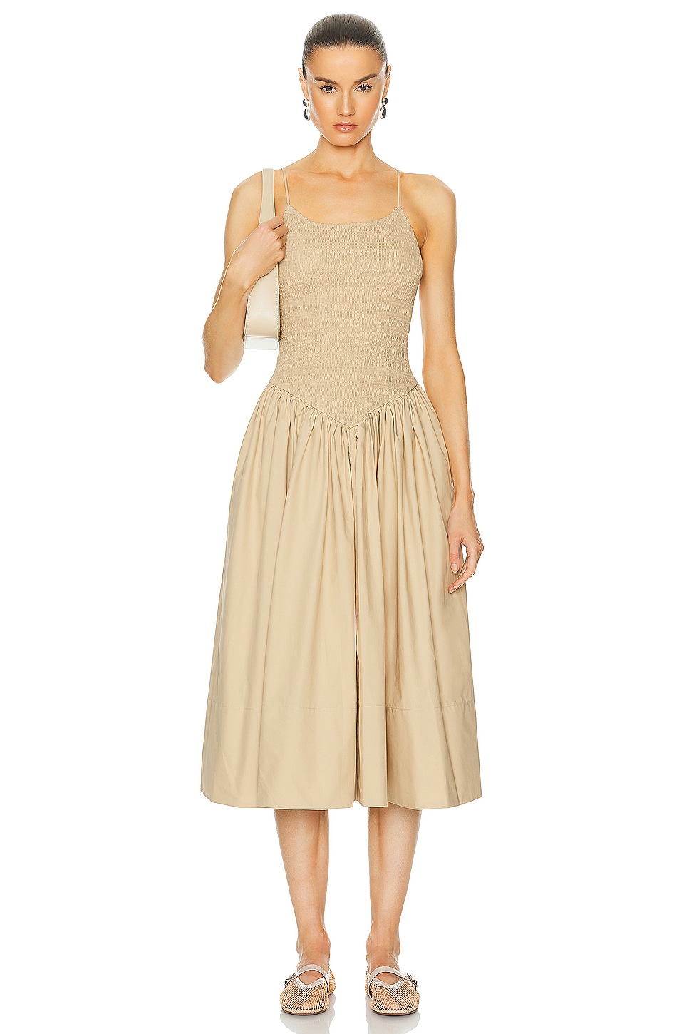 Платье миди из поплина от марианны арманды L'Academie, хаки 
Платье миди из поплина от марианны арманды L'Academie, хаки