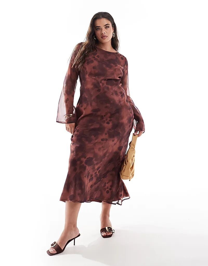 Шифоновое платье миди с длинными рукавами в коричневом абстрактном узоре ASOS
Шифоновое платье миди с длинными рукавами в коричневом абстрактном узоре ASOS