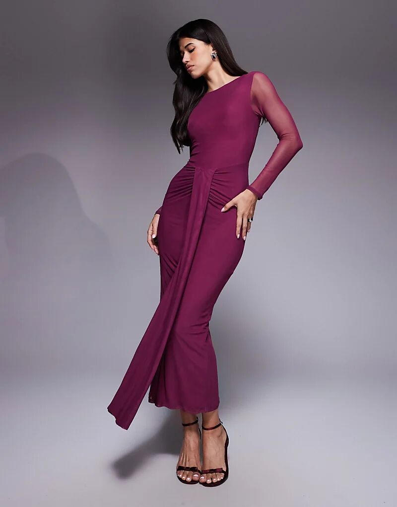 Платье макси ASOS DESIGN из сетки, с длинными рукавами, разрезом на горловине, открытой спиной и поясом, сливового цвета
Платье макси ASOS DESIGN из сетки, с длинными рукавами, разрезом на горловине, открытой спиной и поясом, сливового цвета