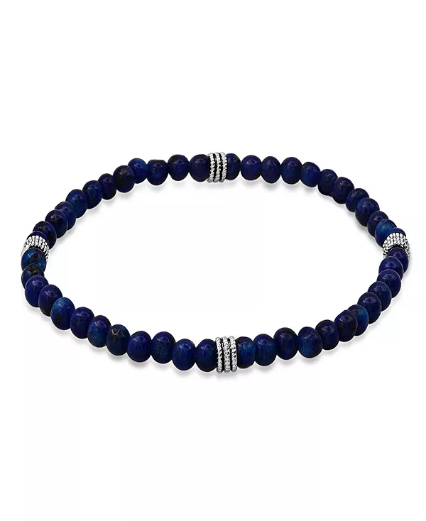 Мужской эластичный браслет из стерлингового серебра с синим лазуритом Steeltime, blue
Мужской эластичный браслет из стерлингового серебра с синим лазуритом Steeltime, blue