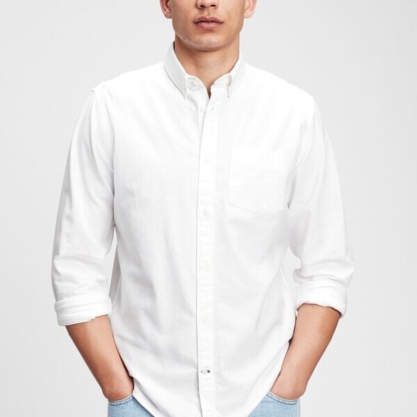 Рубашка regular-fit из хлопка оксфорд Gap, белый
Рубашка regular-fit из хлопка оксфорд Gap, белый