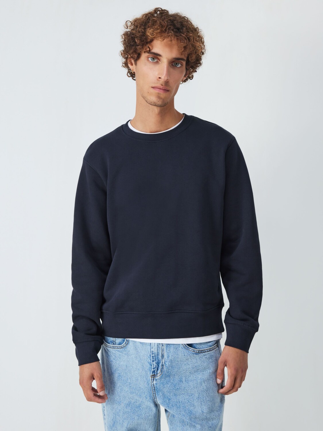 Хлопковая толстовка с круглым вырезом John Lewis ANYDAY, темно-синий 
Хлопковая толстовка с круглым вырезом John Lewis ANYDAY, темно-синий