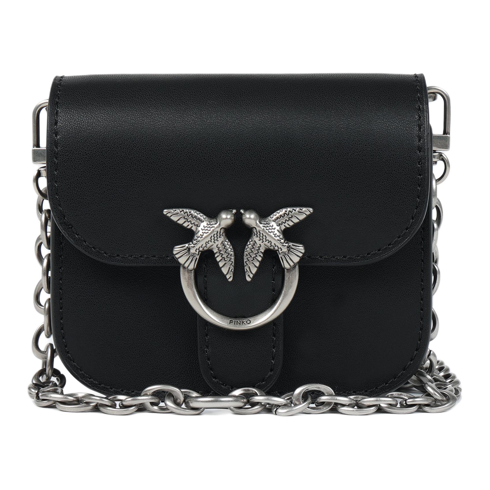 PINKO Маленькая квадратная сумка через плечо из телячьей кожи черная
PINKO Маленькая квадратная сумка через плечо из телячьей кожи черная