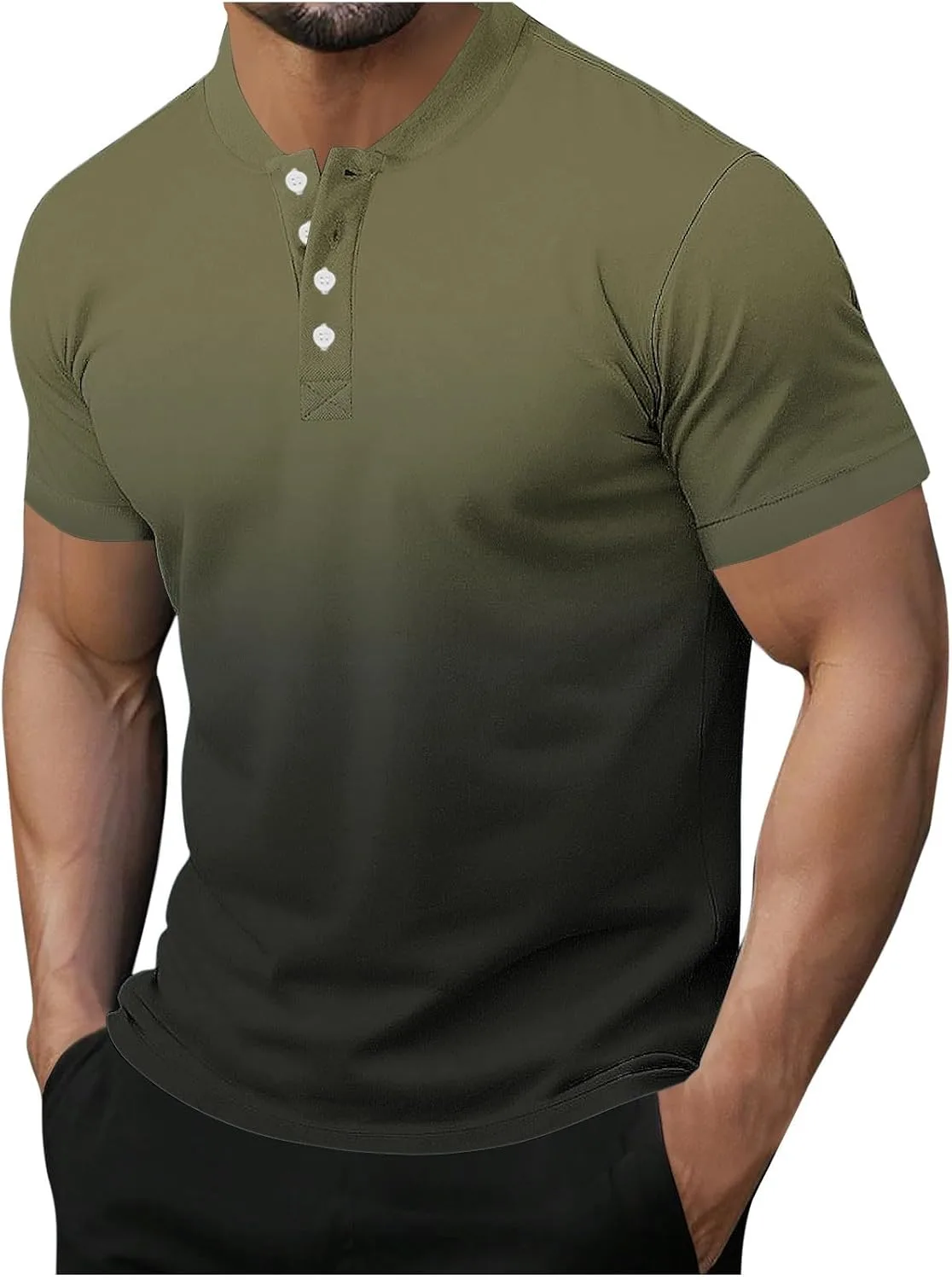 Мужская футболка с градиентом Henley короткий рукав легкая летняя
Мужская футболка с градиентом Henley короткий рукав легкая летняя