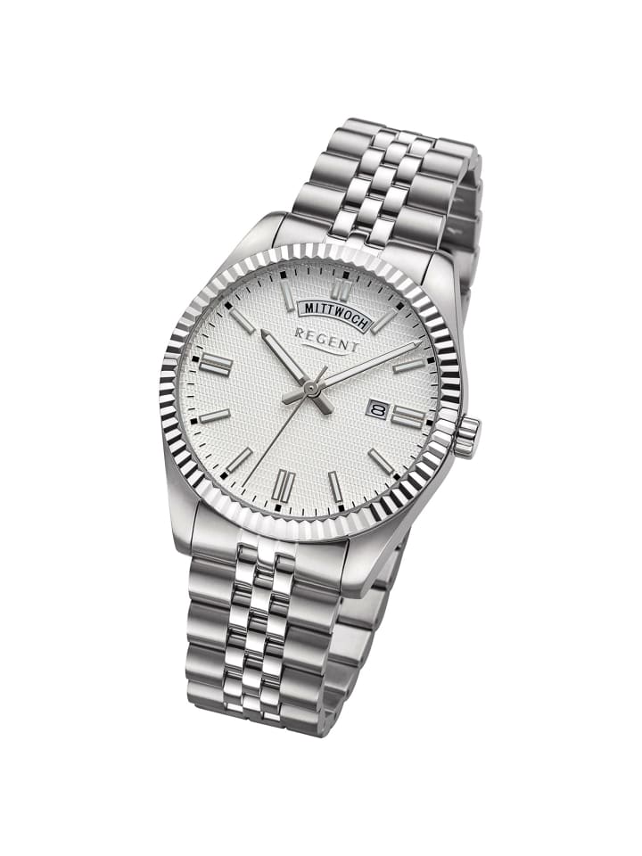 Аналоговые наручные часы Regent, металлический браслет, серебристый цвет, большой размер (примерно 40 мм)
Аналоговые наручные часы Regent, металлический браслет, серебристый цвет, большой размер (примерно 40 мм)