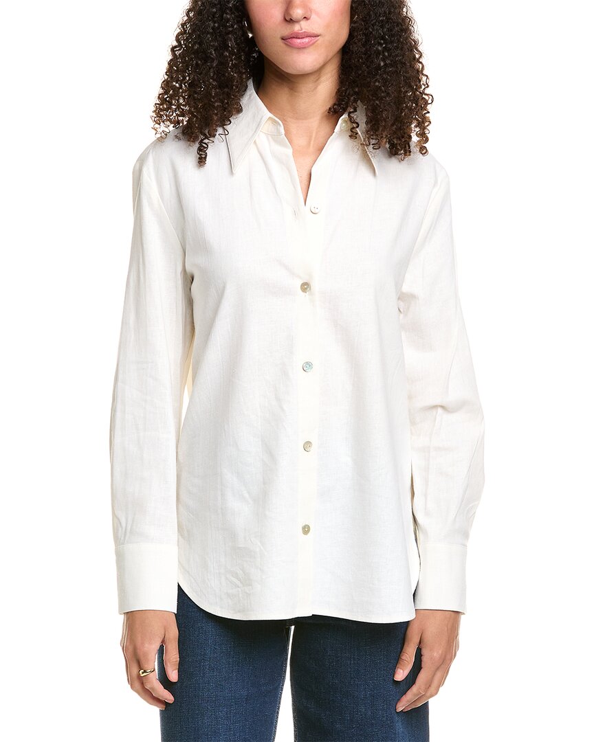 Винс Расслабленная Пуговичная Рубашка из Смесового Льна Vince, белый
Винс Расслабленная Пуговичная Рубашка из Смесового Льна Vince, белый