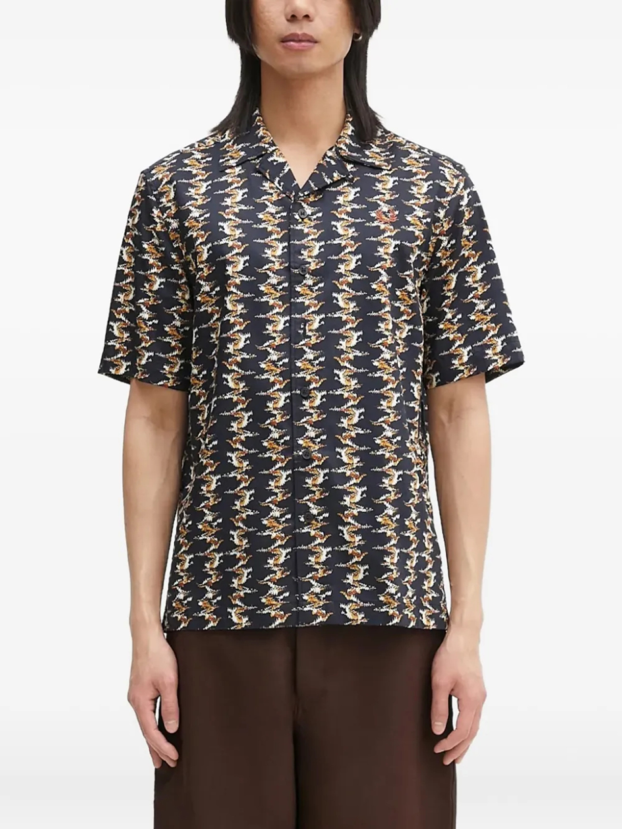 Рубашка с узором «лагерный воротник» Fred Perry, синий
Рубашка с узором «лагерный воротник» Fred Perry, синий