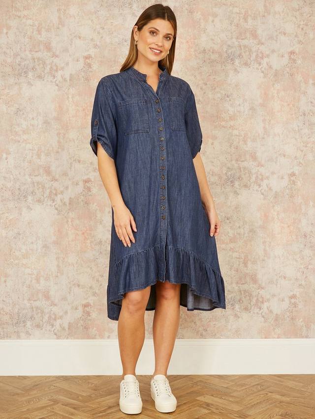 Платье-рубашка из денима шамбре свободного покроя Yumi, синий
Платье-рубашка из денима шамбре свободного покроя Yumi, синий