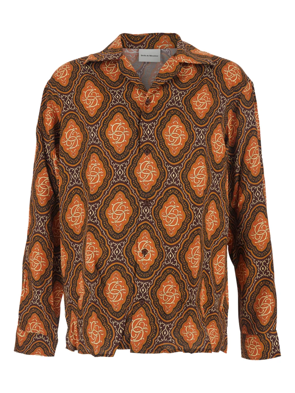 Рубашка La Chemise Médaillon с кубинским воротником и узором Drôle De Monsieur, коричневый
Рубашка La Chemise Médaillon с кубинским воротником и узором Drôle De Monsieur, коричневый