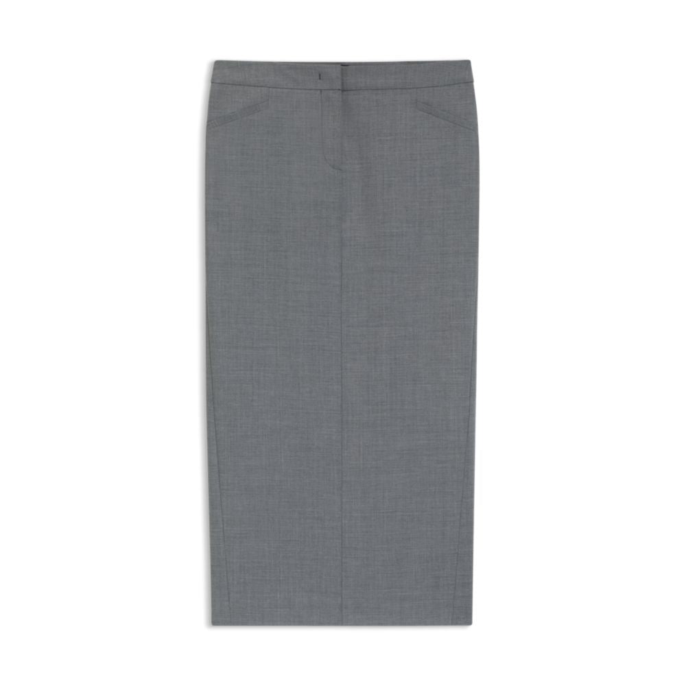 Карандаш юбка из меланжевой чистой шерсти BOSS, темно-серый 
Карандаш юбка из меланжевой чистой шерсти BOSS, темно-серый