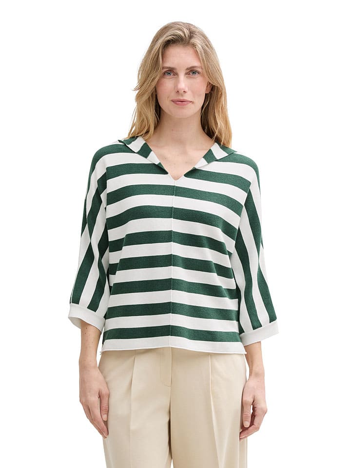 Блузка темно-зеленого/кремового цвета Tom Tailor
Блузка темно-зеленого/кремового цвета Tom Tailor