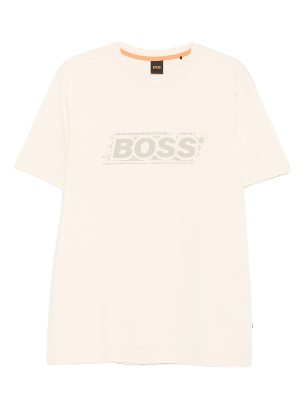 Хлопковая футболка с логотипом BOSS, нейтральный 
Хлопковая футболка с логотипом BOSS, нейтральный