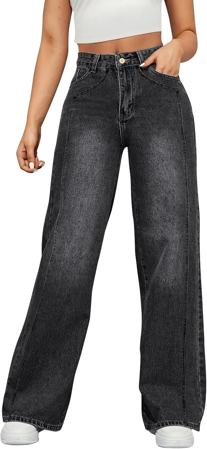 Прямые джинсы для женщин High Waisted Wide Leg RODYETQQ
Прямые джинсы для женщин High Waisted Wide Leg RODYETQQ