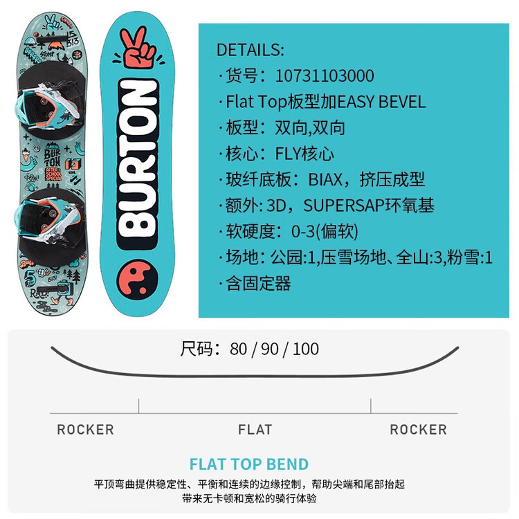 Burton Детский сноуборд для начинающих, 80 см
Burton Детский сноуборд для начинающих, 80 см