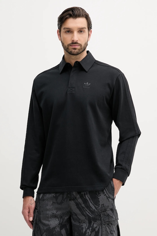 Длинный рукав хлопковая регби поло Adidas Originals, черный
Длинный рукав хлопковая регби поло Adidas Originals, черный