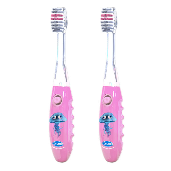 Набор: детская зубная щетка с таймером, розовая, 2 шт. Dr Scott
Набор: детская зубная щетка с таймером, розовая, 2 шт. Dr Scott