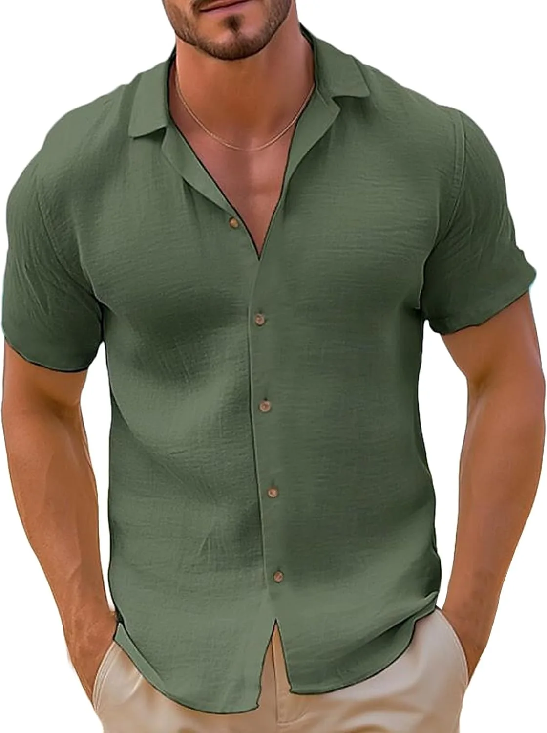 Мужская рубашка из льна Regular Fit с коротким рукавом
Мужская рубашка из льна Regular Fit с коротким рукавом