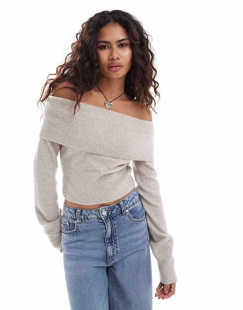 Weekday – Lolo – Вязаный свитер с открытыми плечами бежевого цвета в крапинку
Weekday – Lolo – Вязаный свитер с открытыми плечами бежевого цвета в крапинку