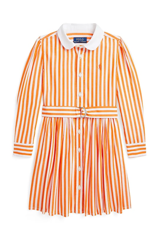 Детское хлопковое платье Polo Ralph Lauren, оранжевый 
Детское хлопковое платье Polo Ralph Lauren, оранжевый