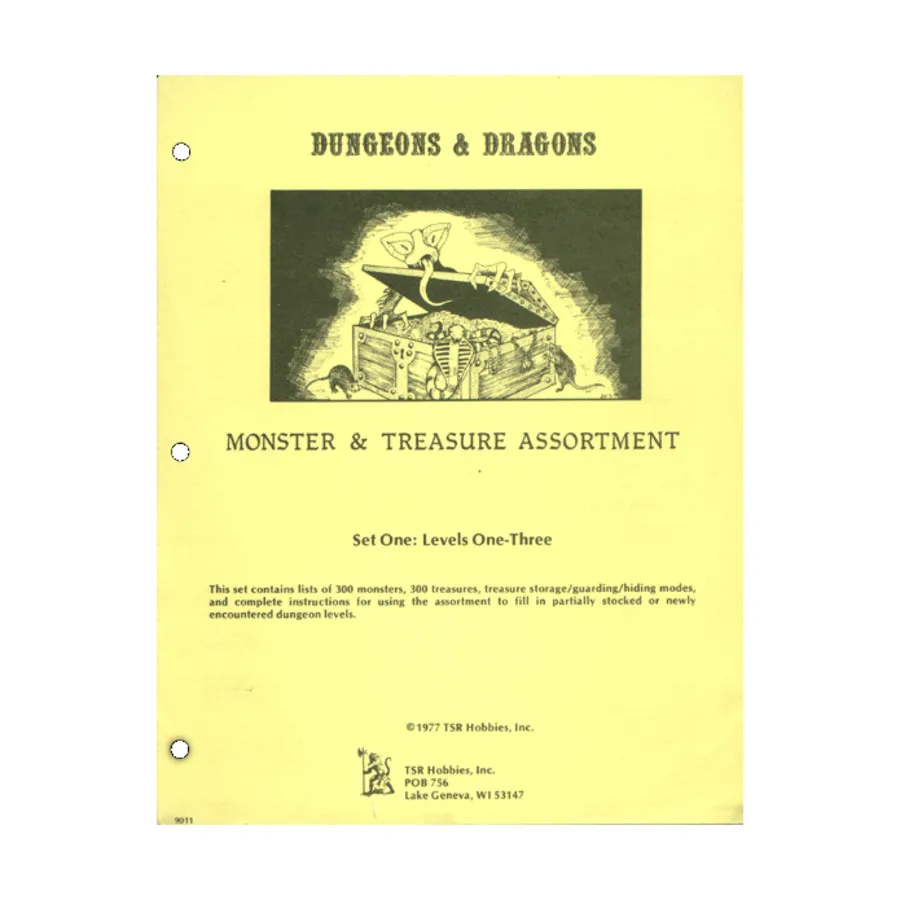 Monster & Treasure Assortment Set #1 - Levels 1-3 (2nd Printing, Lizard Logo), Basic Dungeons & Dragons (Original Edition) - Sourcebooks & Accessories, мягкая обложка
Monster & Treasure Assortment Set #1 - Levels 1-3 (2nd Printing, Lizard Logo), Basic Dungeons & Dragons (Original Edition) - Sourcebooks & Accessories, мягкая обложка
