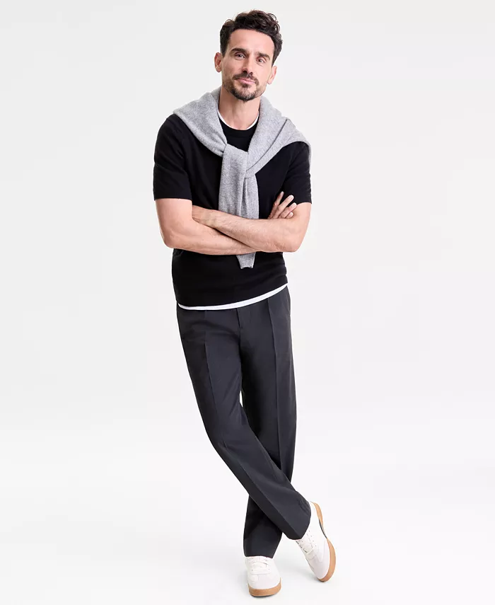 Мужская футболка-свитер классического кроя из 100% кашемира с текстурой Club Room, черный
Мужская футболка-свитер классического кроя из 100% кашемира с текстурой Club Room, черный