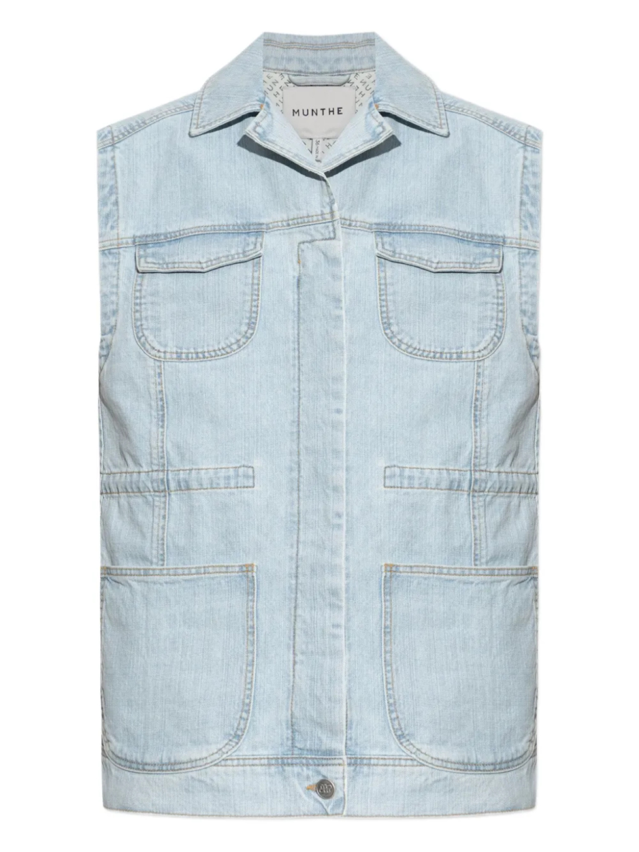 Джинсовый жилет без рукавов MUNTHE, синий 
Джинсовый жилет без рукавов MUNTHE, синий