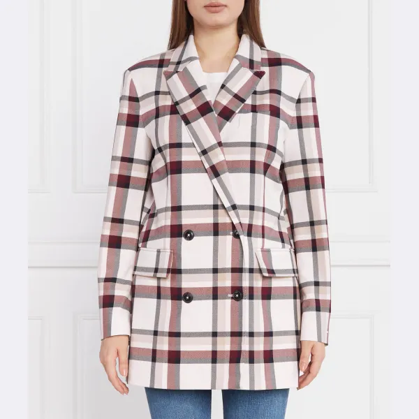 Элегантная куртка стандартного кроя в клетку db в глобальную полоску Tommy Hilfiger, белый