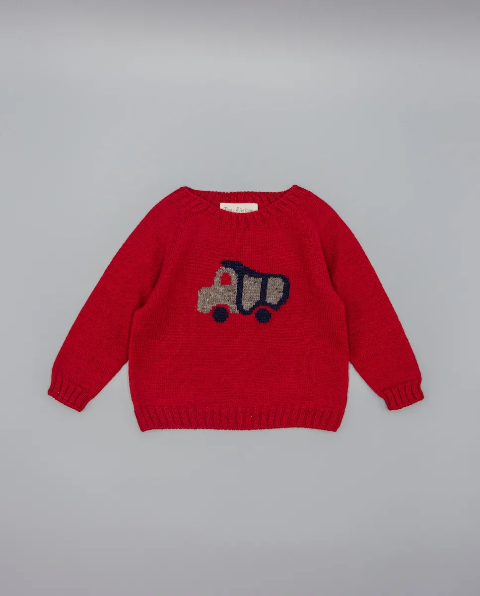 Вязаный детский джемпер с грузовиком Fina Ejerique, красный
Вязаный детский джемпер с грузовиком Fina Ejerique, красный
