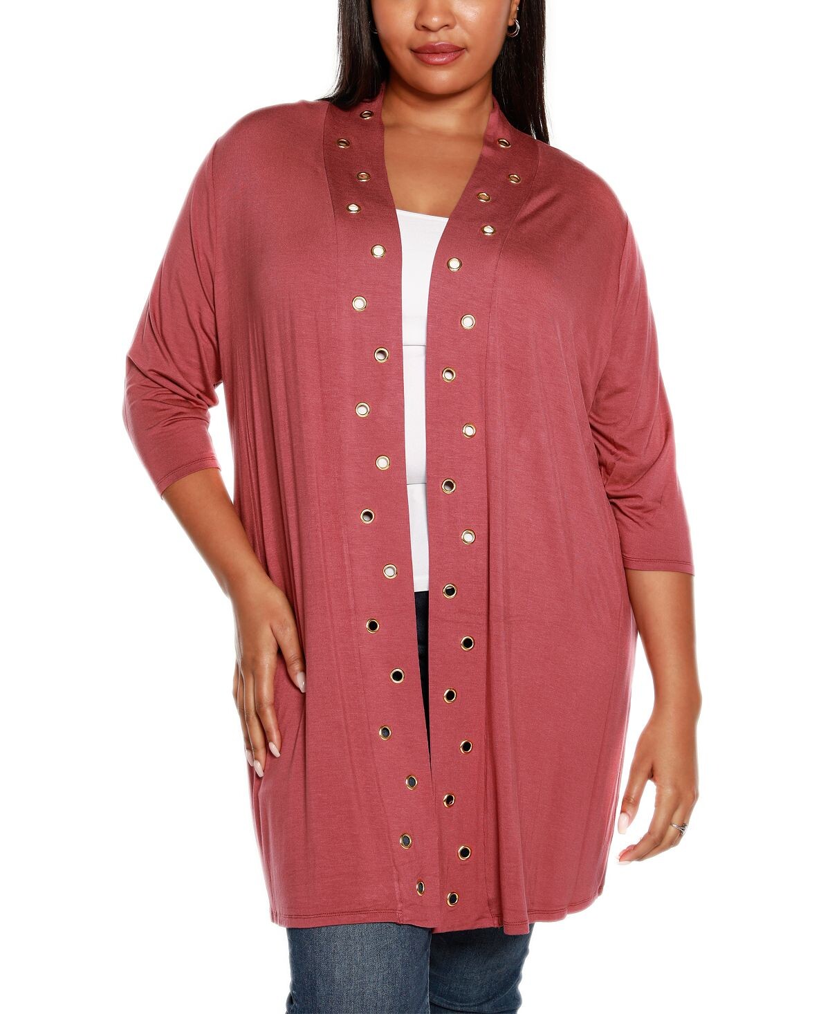 Кардиган Дастер больших размеров с отделкой люверсами Belldini
Кардиган Дастер больших размеров с отделкой люверсами Belldini