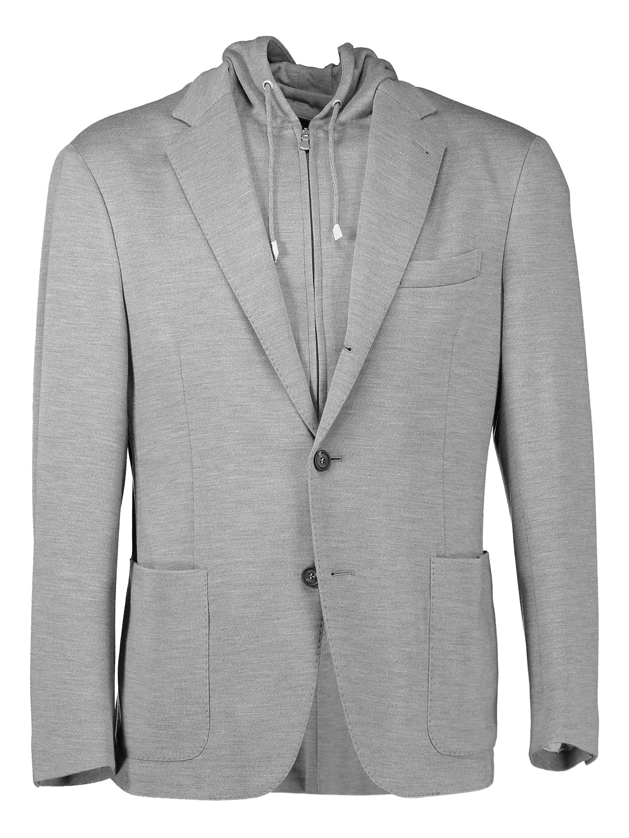 Однобортный пиджак с капюшоном Eleventy, серый
Однобортный пиджак с капюшоном Eleventy, серый