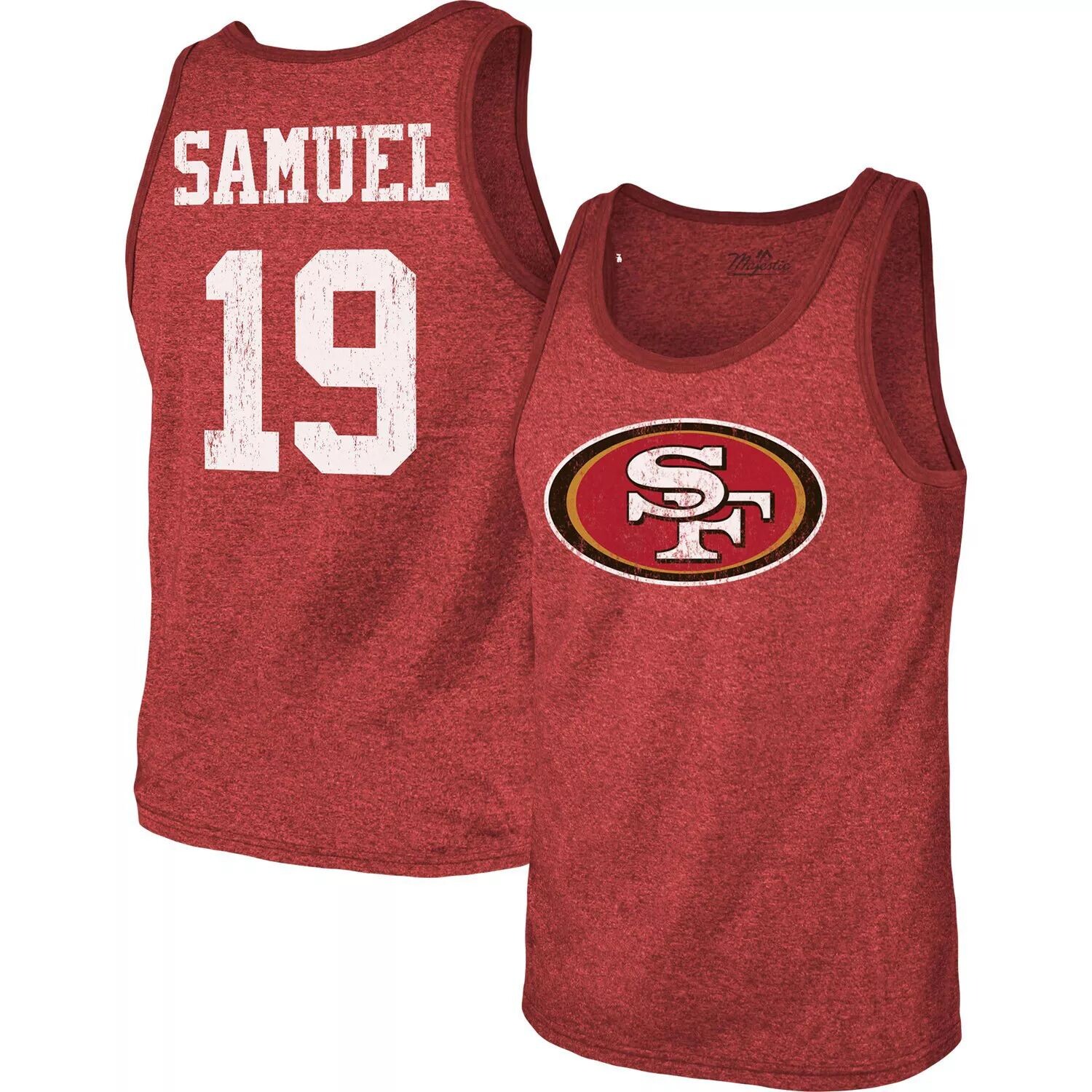 Мужская майка Majestic Threads Deebo Samuel Scarlet San Francisco 49ers, имя и номер игрока, футболка Tri-Blend
Мужская майка Majestic Threads Deebo Samuel Scarlet San Francisco 49ers, имя и номер игрока, футболка Tri-Blend