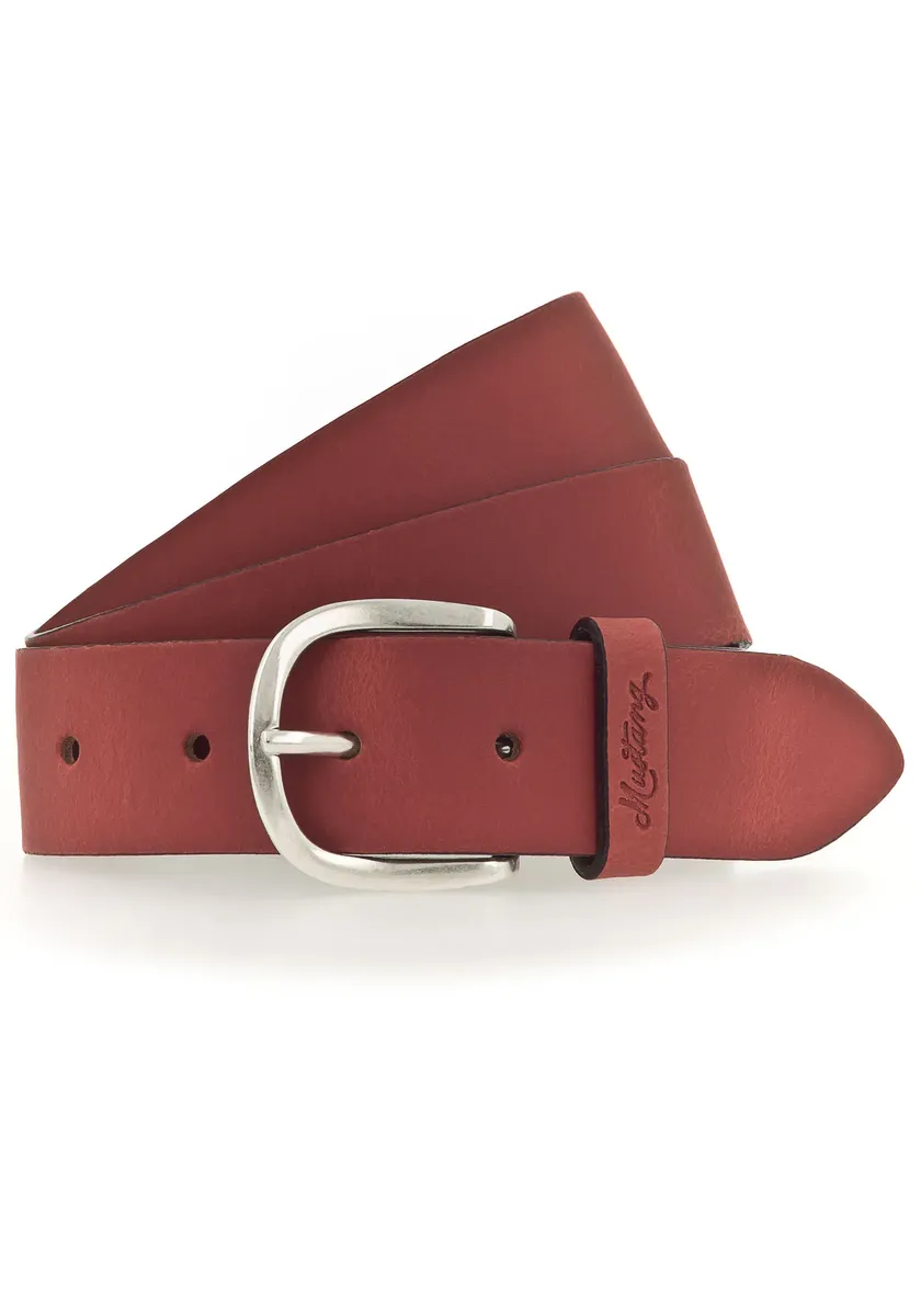 Кожаный ремень MUSTANG с тиснением логотипа MUSTANG на петле, красный
Кожаный ремень MUSTANG с тиснением логотипа MUSTANG на петле, красный