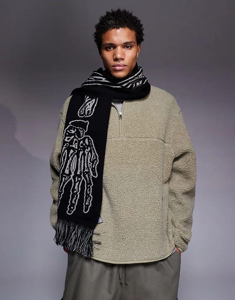 Двусторонний вязаный шарф с рисунком скелета от ASOS DESIGN
Двусторонний вязаный шарф с рисунком скелета от ASOS DESIGN