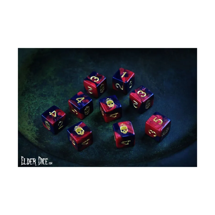 Трубка d6 — красно-черная со знаком дизайна Некрономикона (9), Elder Dice